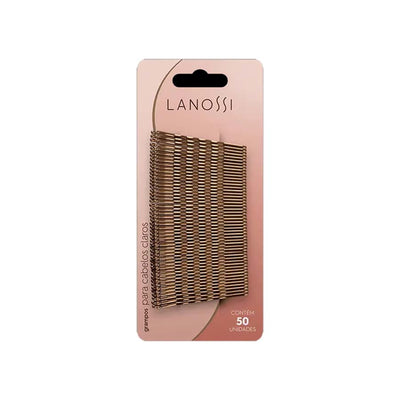 CONJUNTO DE GRAMPOS LANOSSI PARA CABELOS CLAROS N5 COM 50 UNIDADES