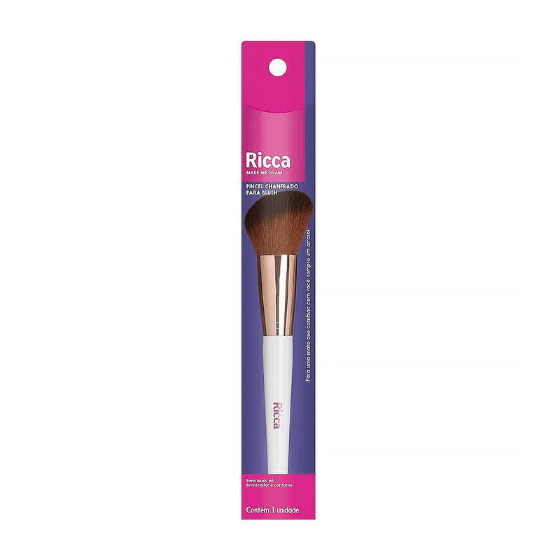 Pincel Rose Gold Blush Chanfrado Ricca