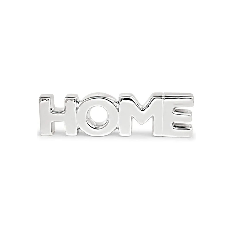 Palavra Decorativa 'Home' em Ceramica - Prata