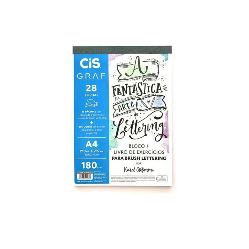LIVRO BLOCO LETTERING A4 180G 28F CIS