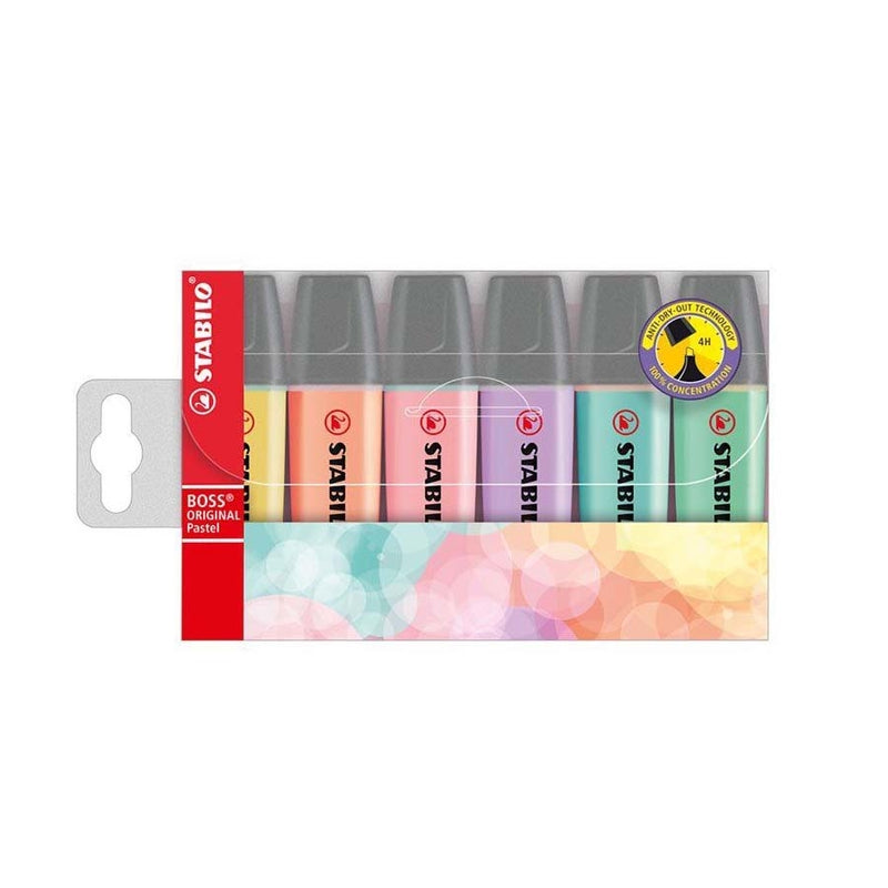 Marcador Stabilo Boss Pastel Estojo Com 6 Cores