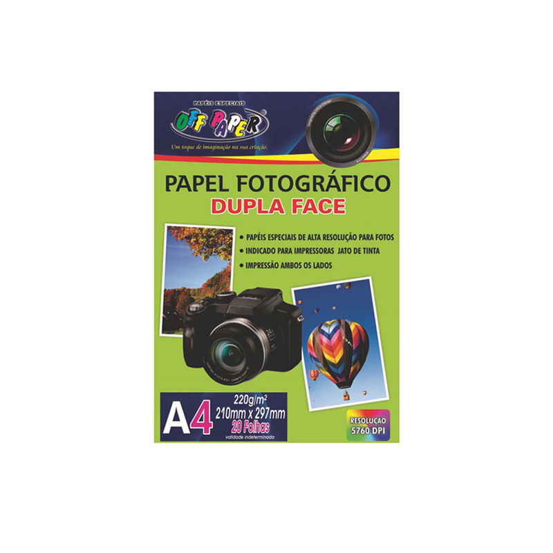 PAPEL FOTOGRÁFICO DUPLA FACE A4 220G 20 F