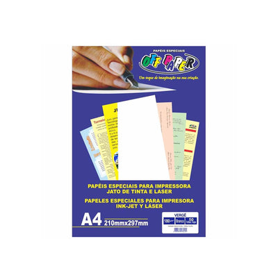 Papel A4 Verge OFF PAPER Branco 180g., com 50 fls.