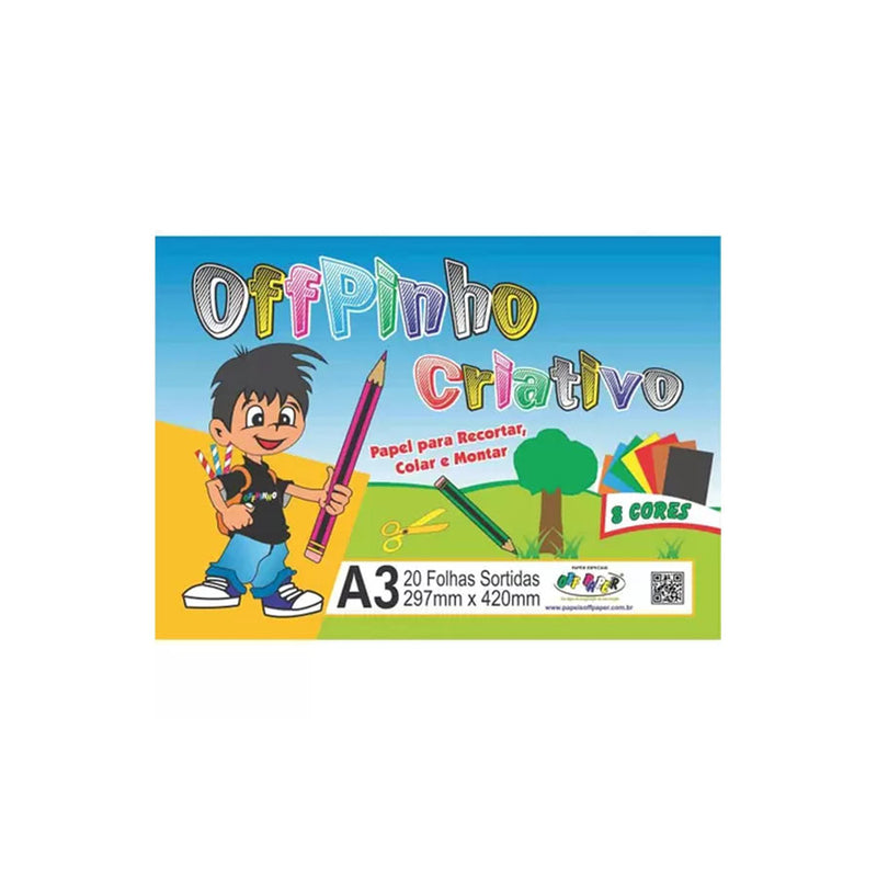 Papel A3 Offpinho Criativo Color 20 Folhas