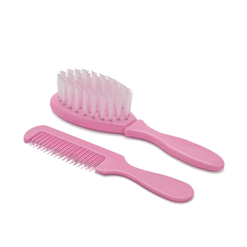 KIT PARA CABELO BABY TIP PENTE E ESCOVA ROSA