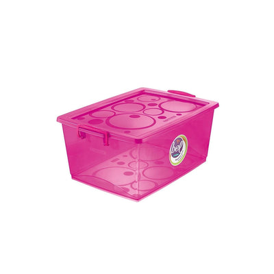 Caixa Organizadora Com Trava 30 Litros Pink - Ordene