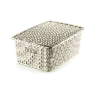 Caixa Organizadora Plástica Bege Bege 37x26cm - Ordene
