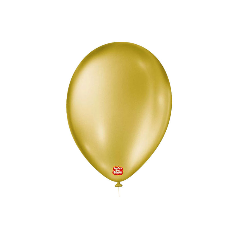 Balão n°09 Cintilante Dourado com 50 unidades