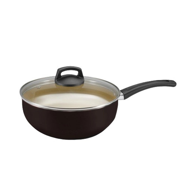 Frigideira Wok Com Tampa de Vidro - Cereja Premium