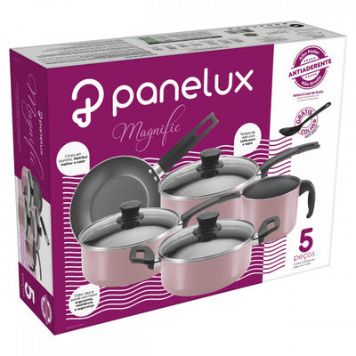 Jogo de Panelas 5 Peças Rose Magnific Panelux