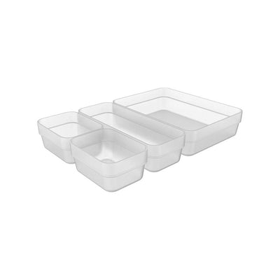 Conjunto Organizador De Gavetas MULTIUSO Logic 4 Peças Natural