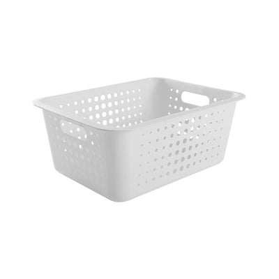 Cesta Organizadora G 14,5 Litros Com Tampa 41 x 31,5 x 17 cm - Branco