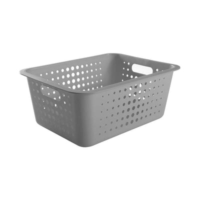 Cesta Organizadora G 14,5 Litros 41 x 31 x 16,5 cm - cinza Chumbo