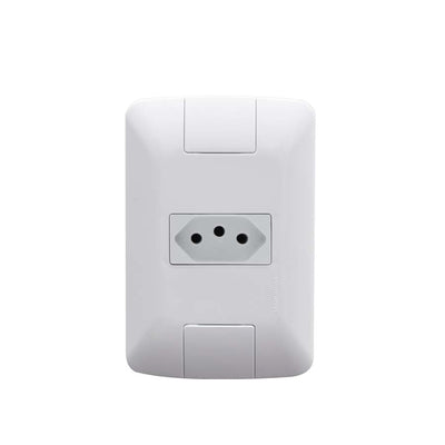 Conjunto 4x2 com 1 Tomada 2P+T Tramontina Aria 20 A 250 V Branco