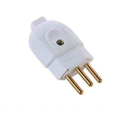 Plugue Macho 2P+T 250 V 10 A Tramontina Branco