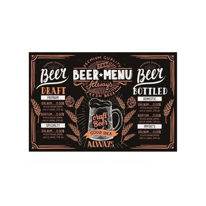 Tábua Retangular Beer Menu Vidro 30X20 Cm - Dynasty