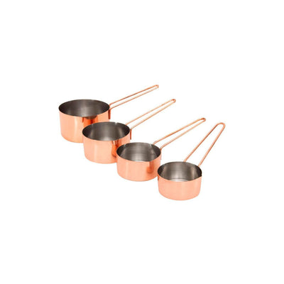 Jogo de Medidores em Aço Inox Full-Fit, 4 Peças, Com Alça, Cobre - 26236
