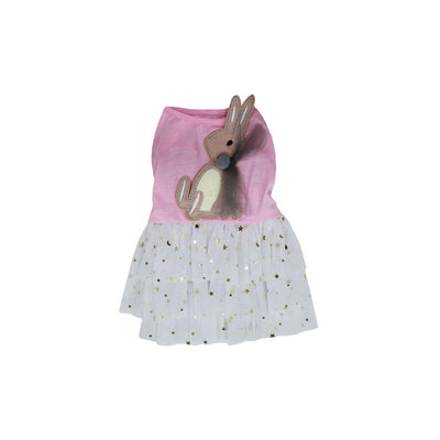 VESTIDO PARA PETS ROSA E BRANCO - M