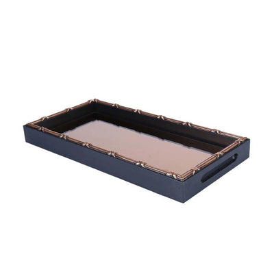 Bandeja Madeira Croisé Acobreado 35X17X4Cm - Woodart