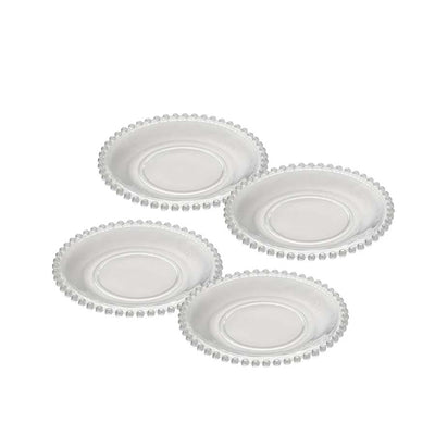 Conjunto 4 pratos cristal pearl 20cm