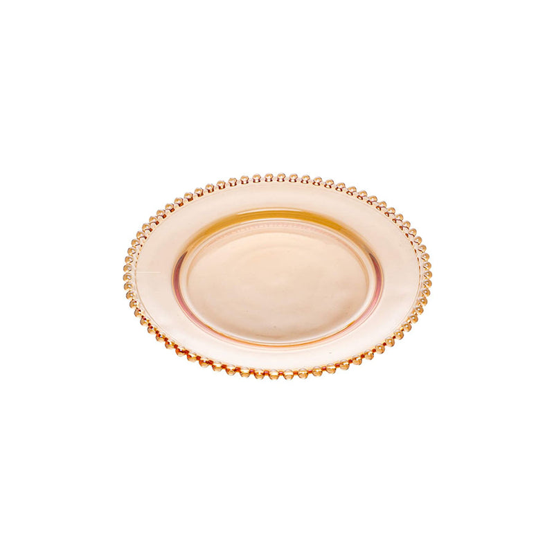 PRATO CRISTAL PEARL 20CM ÂMBAR