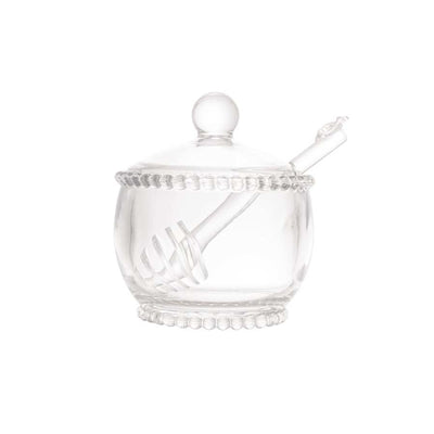 Meleira com colher em cristal Wolff Pearl 10x8x7cM