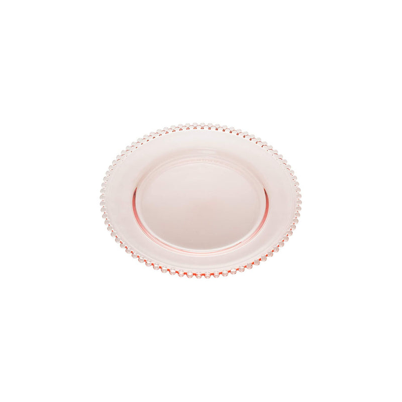 PRATO CRISTAL PEARL 20CM ROSA