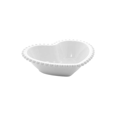 Saladeira de Porcelana Branco Formato Coração 21cm