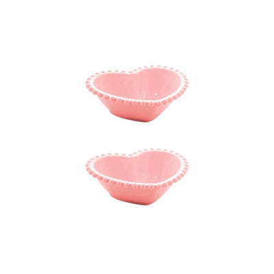 Conjunto 2 Bowls Porcelana Coração Beads - Rose