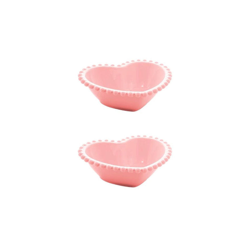 Conjunto 2 Bowls Porcelana Coração Beads - Rose