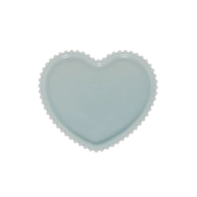 Prato Em Porcelana Wolff Coração Beads 17Cm Azul