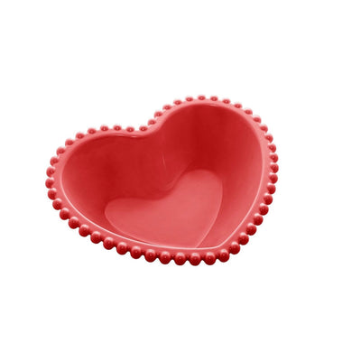 Saladeira Porcelana Coração Beads Vermelho Wolff
