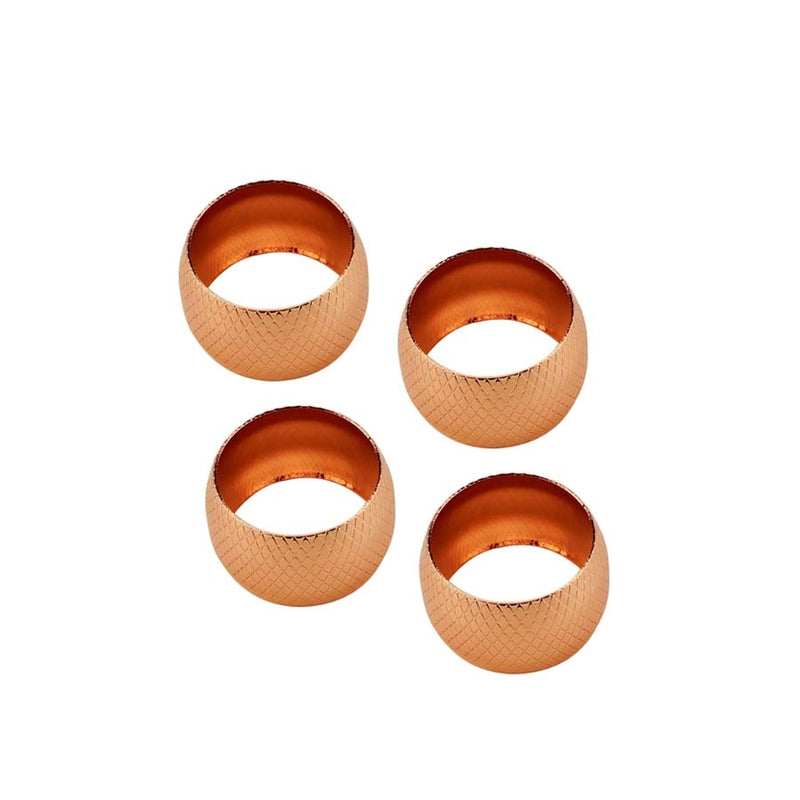 CONJUNTO 4 ANÉIS PARA GUARDANAPOS METAL ROSÊ