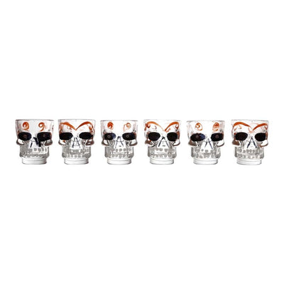 Conjunto 6 Copos de Vidro para Shot Caveira 50ml