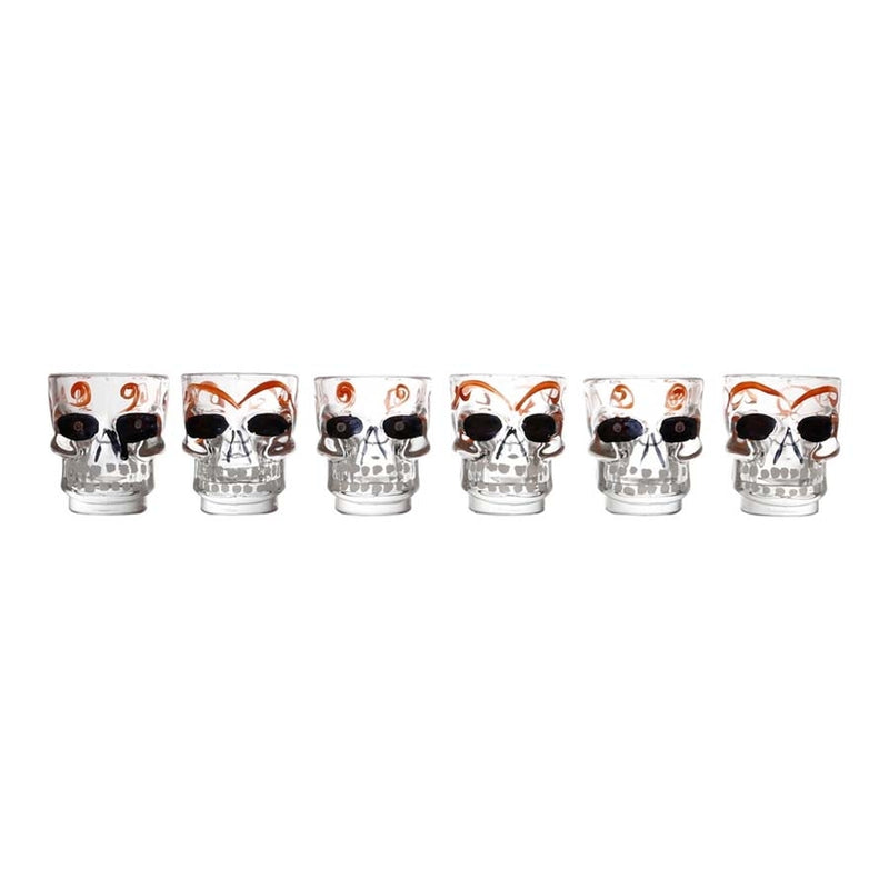 Conjunto 6 Copos de Vidro para Shot Caveira 50ml