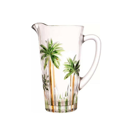 Jarra De Cristal Palm Tree Handpaint 1,2L