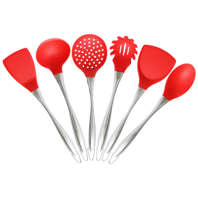 Conjunto de Utensílios de Cozinha em Inox e Silicone