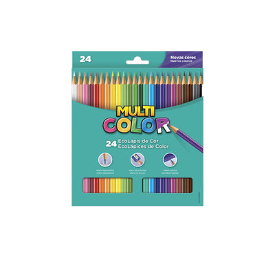 Ecolápis de Cor Multicolor Super 24 Cores - 11.2400N