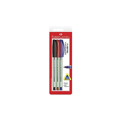 Caneta Esferográfica 0.8m Azul,Vermelho,Preto - Faber Castell