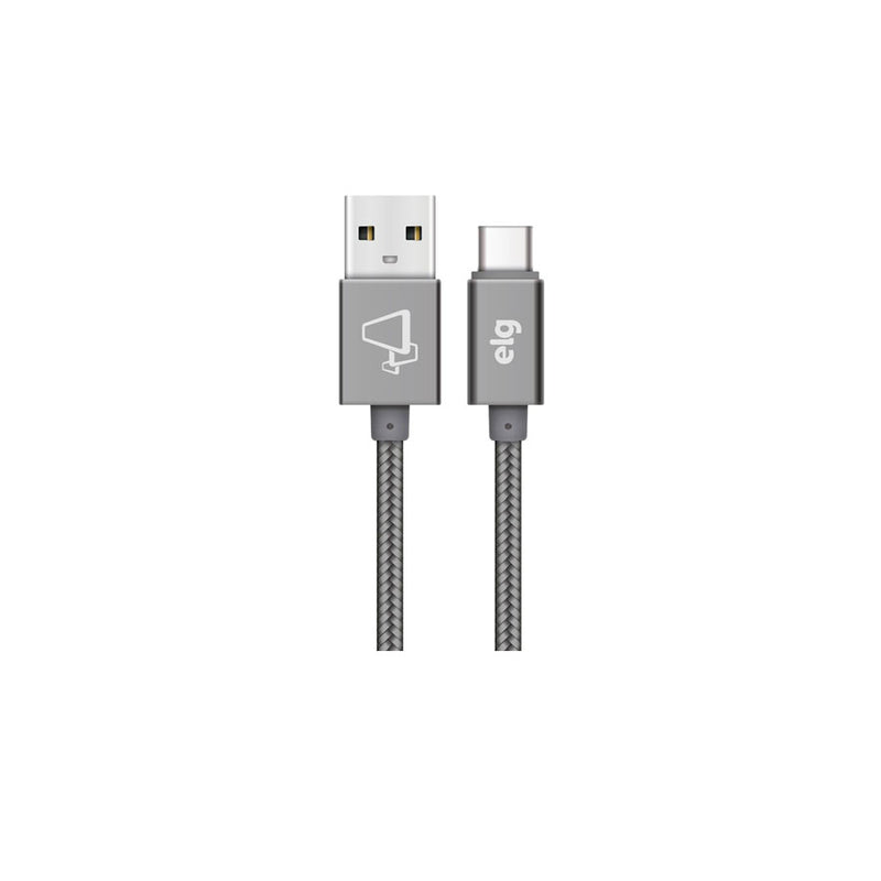 Cabo Nylon Reforçado Usb Tipo-C De Recarga E Sincronização - Prata - TC10BS - ELG