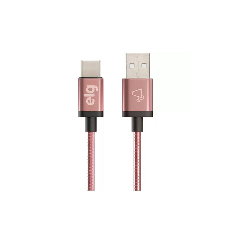 Cabo Tipo-C Com Revestimento em Aço Inox OURO ROSE - INXC10RG ELG