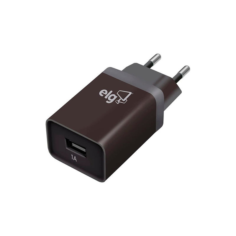 Carregador de Parede Universal 1 Saída USB 1A Bivolt Preto - WC1APT ELG