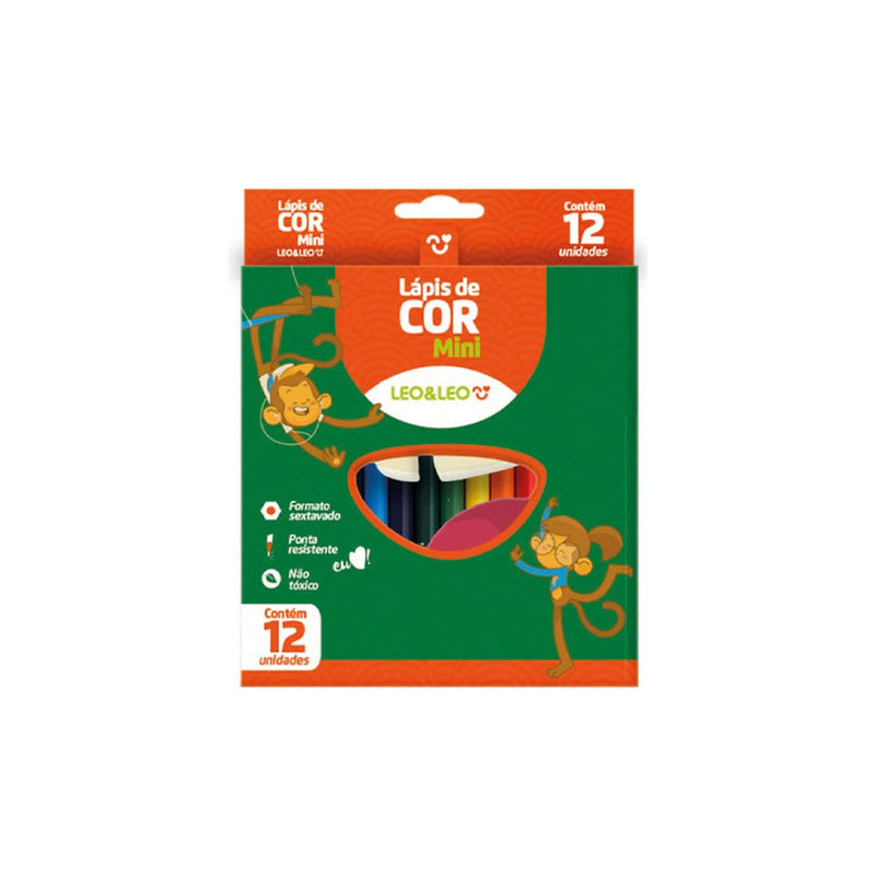 Lápis de Cor 12 Cores Mini Leo&Leo