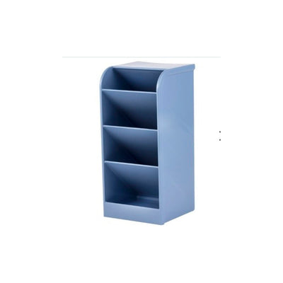Organizador Porta Caneta Com 3 Compartimentos Multiuso - Azul