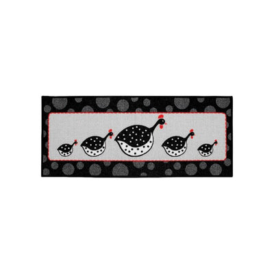 Tapete Clean para Cozinha Galinhas D'Angola 50x120cm