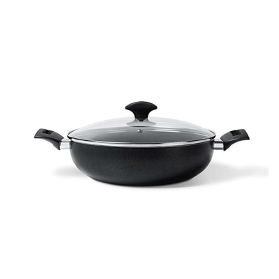 Panela Wok Ø28 cm com tampa e alças 3,55L Masala Ø 28 x 8 cm 3,55 L - Preto Brinox