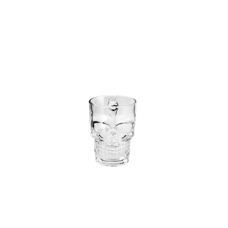 CANECA CHOPP EM VIDRO LYOR CAVEIRA ROCK STYLE 365ML INCOLOR