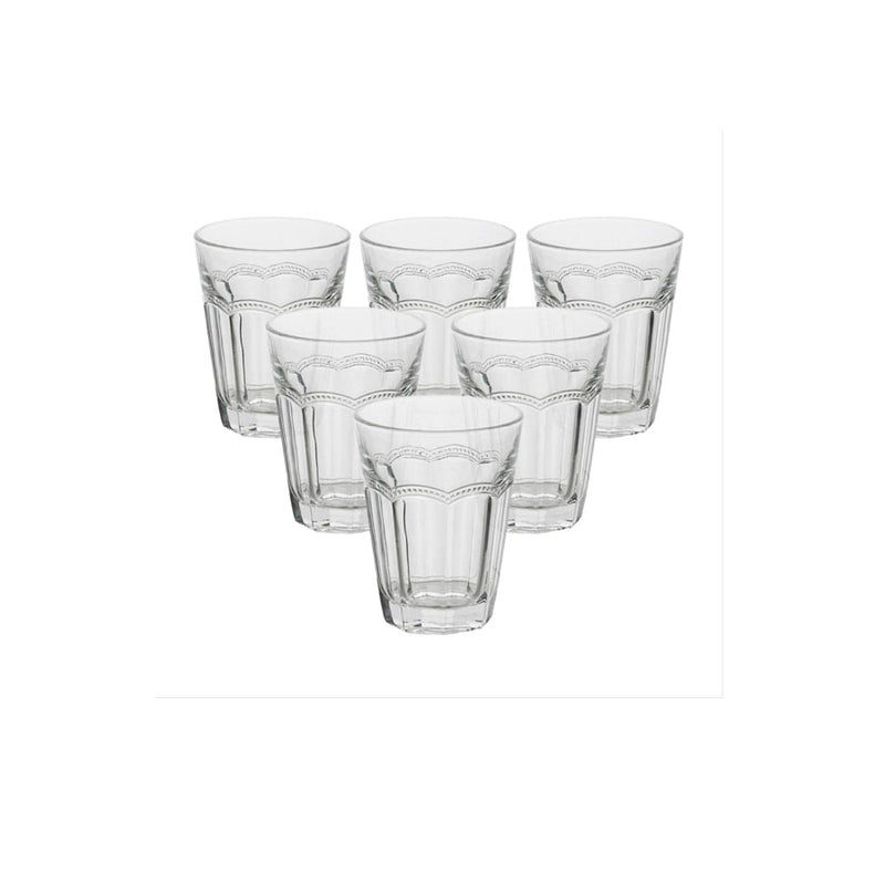JOGO 6 COPOS ALTOS DE VIDRO BELLE EPOQUE TRANSPARENTE 270ml