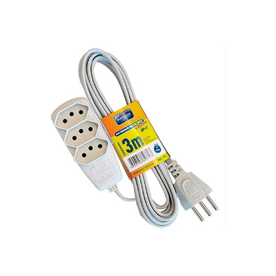 EXTENSÃO SORT PP 3X0,75 2P+T 10A GELO 3m - Daneva