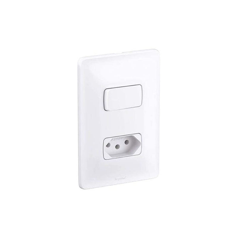 Interruptor com Tomada Pial Legrand Zeffia 2P+T 10A - Branco